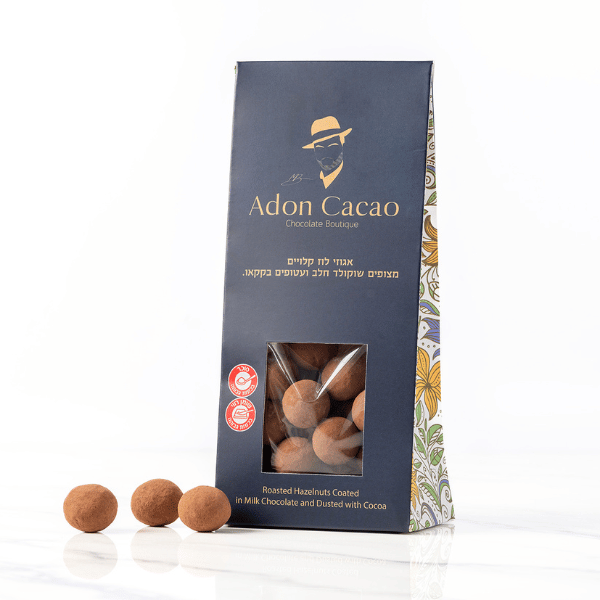 אגוזי לוז מצופים שוקולד חלב עטופים בקקאו