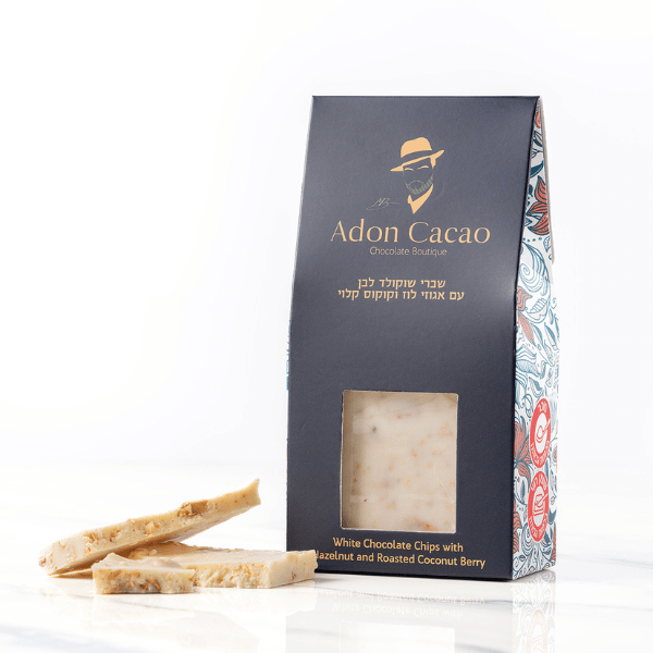 שברי שוקולד לבן אגוזי לוז עם קוקוס קלוי